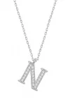 Gümüş Rodyum N Harfi Kadın Kolye