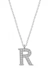 Gümüş Rodyum R Harfi Kadın Kolye