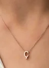 Gümüş Rose 3 Boyutlu Ç Harf Bayan Kolye
