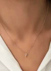 Gümüş Rose 3 Boyutlu P Harf Bayan Kolye