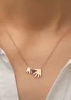 Gümüş Rose Anne Çocuk Eli Bayan Kolye