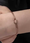 Gümüş Rose Aşk Düğüm Kadın Bileklik