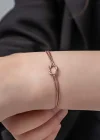 Gümüş Rose Aşk Düğüm Kadın Bileklik
