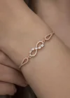 Gümüş Rose Baget Taşlı Sonsuzluk Bileklik
