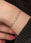 Gümüş Rose Beyaz Taşlı Kadın Bileklik