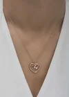 Gümüş Rose Birleşmiş Kalpler Kadın Kolye