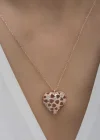 Gümüş Rose Bombeli Kalp Kadın Kolye