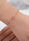 Gümüş Rose Çiçek Kadın Bileklik