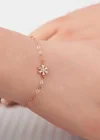 Gümüş Rose Çiçek Kadın Bileklik