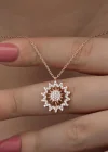 Gümüş Rose Güneş Kadın Kolye