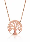 Gümüş Rose Hayat Ağacı Bayan Kolye