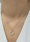 Gümüş Rose İnci Kurdele Kadın Kolye