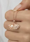 Gümüş Rose İncili İstiridye Bayan Kolye