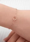 Gümüş Rose Kalp Kadın Bileklik