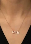 Gümüş Rose Kalpli Sonsuz Aşk Kolye