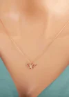 Gümüş Rose Kelebek Kadın Kolye