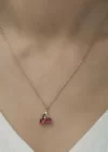 Gümüş Rose Kiraz Figürlü Meyve Kolye