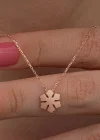 Gümüş Rose Minimal Kar Tanesi Kadın Kolye