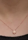 Gümüş Rose Minimal Kar Tanesi Kadın Kolye