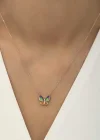Gümüş Rose Minimal Kelebek Bayan Kolye