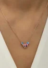 Gümüş Rose Minimal Kelebek Bayan Kolye