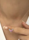 Gümüş Rose Minimal Kelebek Bayan Kolye