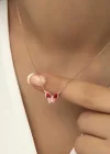 Gümüş Rose Minimal Kelebek Bayan Kolye