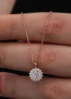 Gümüş Rose Minimal Yuvarlak Anturaj Kadın Kolye