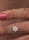 Gümüş Rose Minimal Yuvarlak Anturaj Kadın Kolye