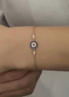 Gümüş Rose Nazar Boncuklu Kadın Bileklik