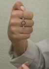 Gümüş Rose Nazar Boncuklu Kadın Bileklik