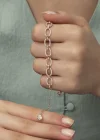 Gümüş Rose Oval Taşlı Bayan Bileklik