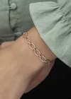 Gümüş Rose Oval Taşlı Bayan Bileklik