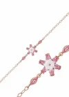 Gümüş Rose Pembe Lotus Çiçeği Bileklik