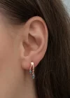 Gümüş Rose Sallantılı Mistik Topaz Kadın Küpe