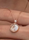 Gümüş Rose Sedef Taşlı Ay Yıldız Hilal Kadın Kolye