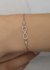 Gümüş Rose Sonsuzluk Kadın Bileklik