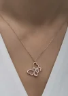Gümüş Rose Sonsuzluk Kelebek Kadın Kolye