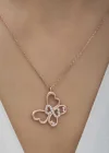 Gümüş Rose Sonsuzluk Kelebek Kadın Kolye