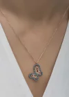 Gümüş Rose Turkuaz Taşlı Kelebek Kadın Kolye