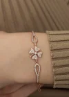 Gümüş Rose Yonca Bileklik