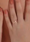 Gümüş Rose Zirkon Taşlı Sonsuzluk Kadın Yüzük