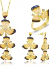 Gümüş Sarı Çiçek Bayan Set