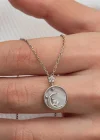 Gümüş Sedef Taşlı Ay Yıldız Hilal Kadın Kolye