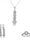 Gümüş Sıralı Dört Taş Bayan Set
