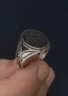 Gümüş Siyah Zirkon Taşlı Erkek Yüzük