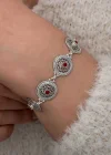 Gümüş Telkari Yakut Taşlı Kadın Bileklik