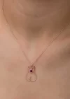 Gümüş Temmuz Ayı Doğum Taşı Kedi Kadın Kolye