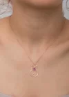 Gümüş Temmuz Ayı Doğum Taşı Kedi Kadın Kolye