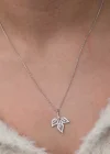 Gümüş Üç Yaprak Kadın Kolye